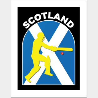 Scotland Cricket Batsman Scotland Flag Posters and Art